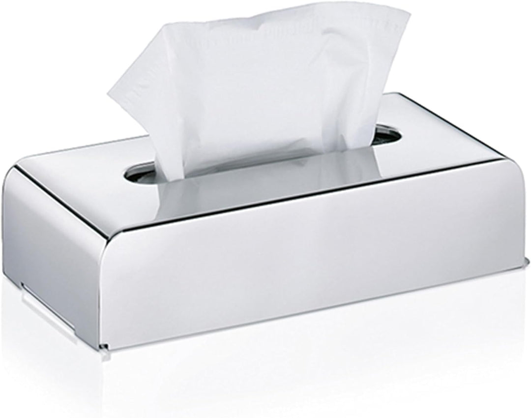 Kela 22860 Kosmetiktuchbox mit Wandhalterung, 27x 12,5X 7cm, Edelstahl 18/10, Faber, Silber Glänzend