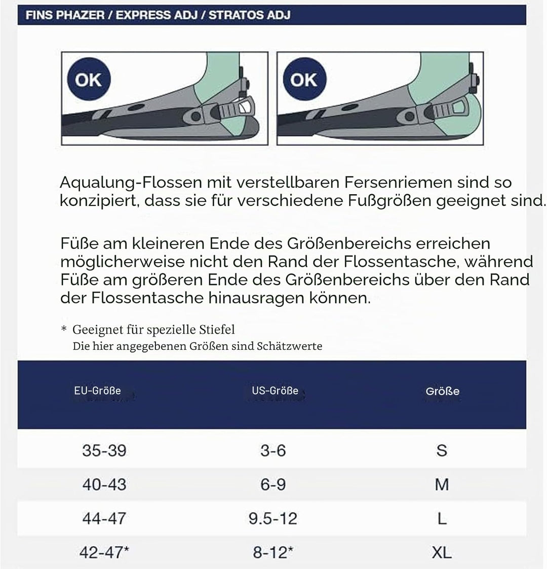 Aqua Lung PHAZER - flossen Erwachsene für alle Erfahrungsstufen mit innovativer Wave Rib-Technologie