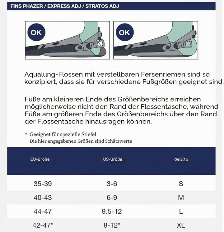 Aqua Lung PHAZER - flossen Erwachsene für alle Erfahrungsstufen mit innovativer Wave Rib-Technologie