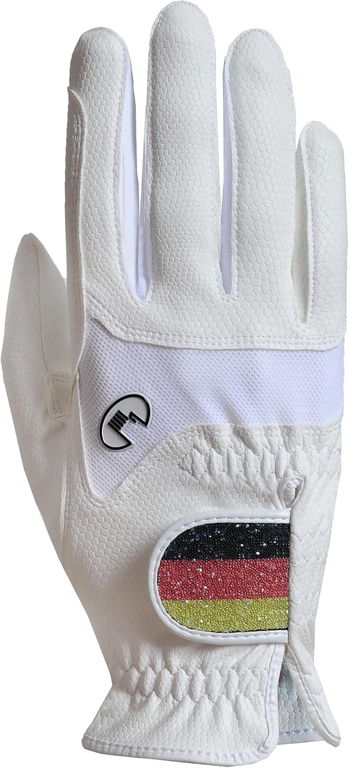 Roeckl Sports Reithandschuh Maryland, Turnier Sommer Handschuh, 6 Farben, Grösse 6-11 8.5 Weiss/Deut