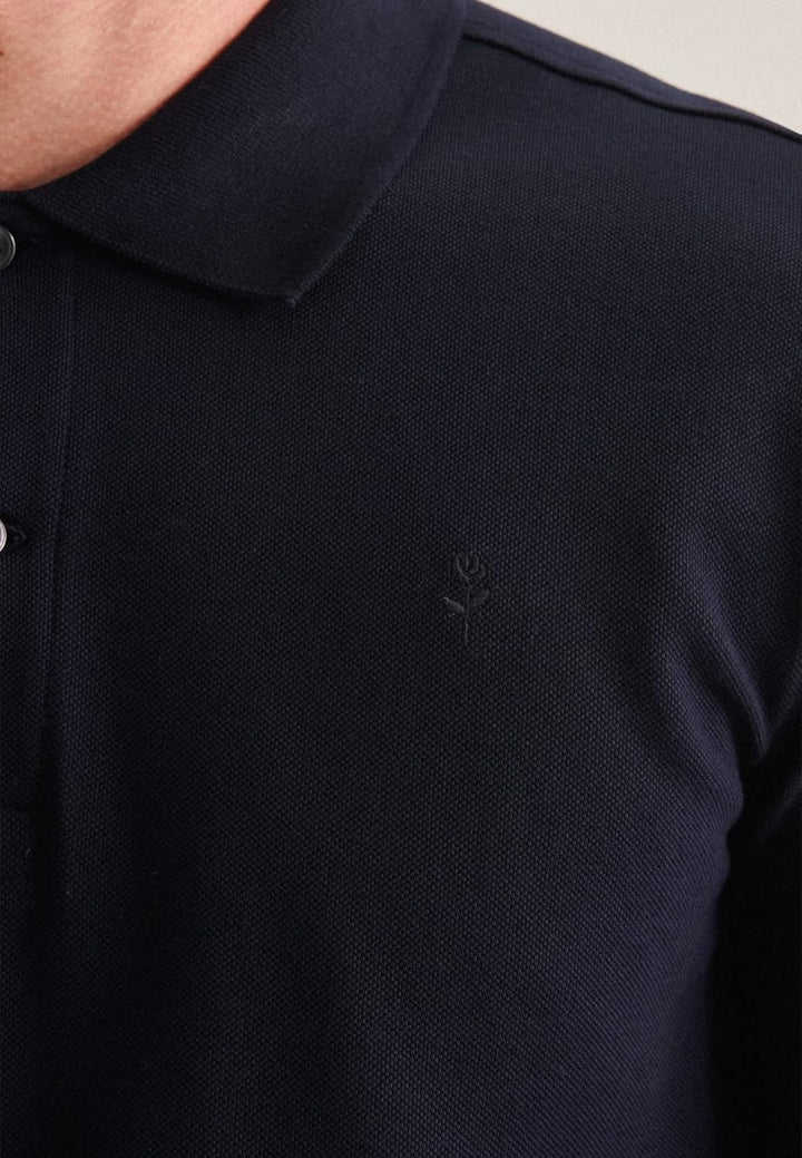 Seidensticker Herren Slim Fit Poloshirt Langarm Polo Shirt S Dunkelblau, S Dunkelblau