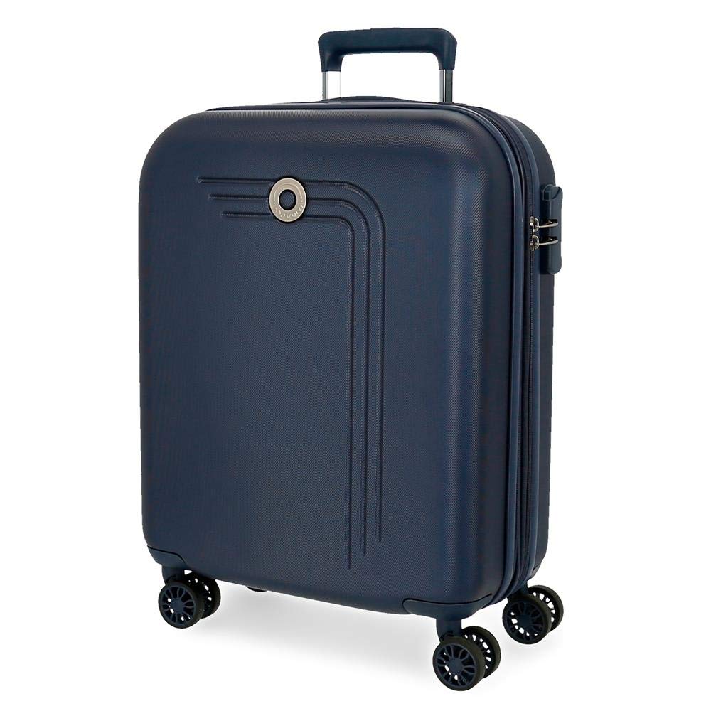Movom Riga Kabinenkoffer Blau 40x55x20 cms Hartschalen ABS Kombinationsschloss 37L 3Kgs 4 Doppelräde