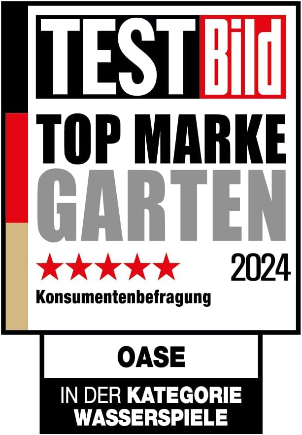 OASE 70772 Waterfall XL 60 - Wasserfall 60 cm breit in Edelstahl-Optik für Wasserspiele im Garten un