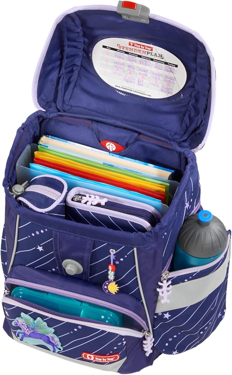 Step by Step Schulranzen-Set 2IN1 PLUS Pegasus Emily 6-teilig, lila, Pegasus-Desgin, ergonomischer T