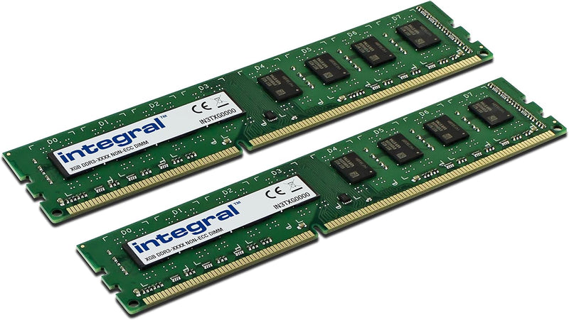 Integral Memory 8GB Kit (2x4GB) DDR3 RAM 1600MHz SDRAM Desktop/Computer PC3-12800 Arbeitsspeicher, G