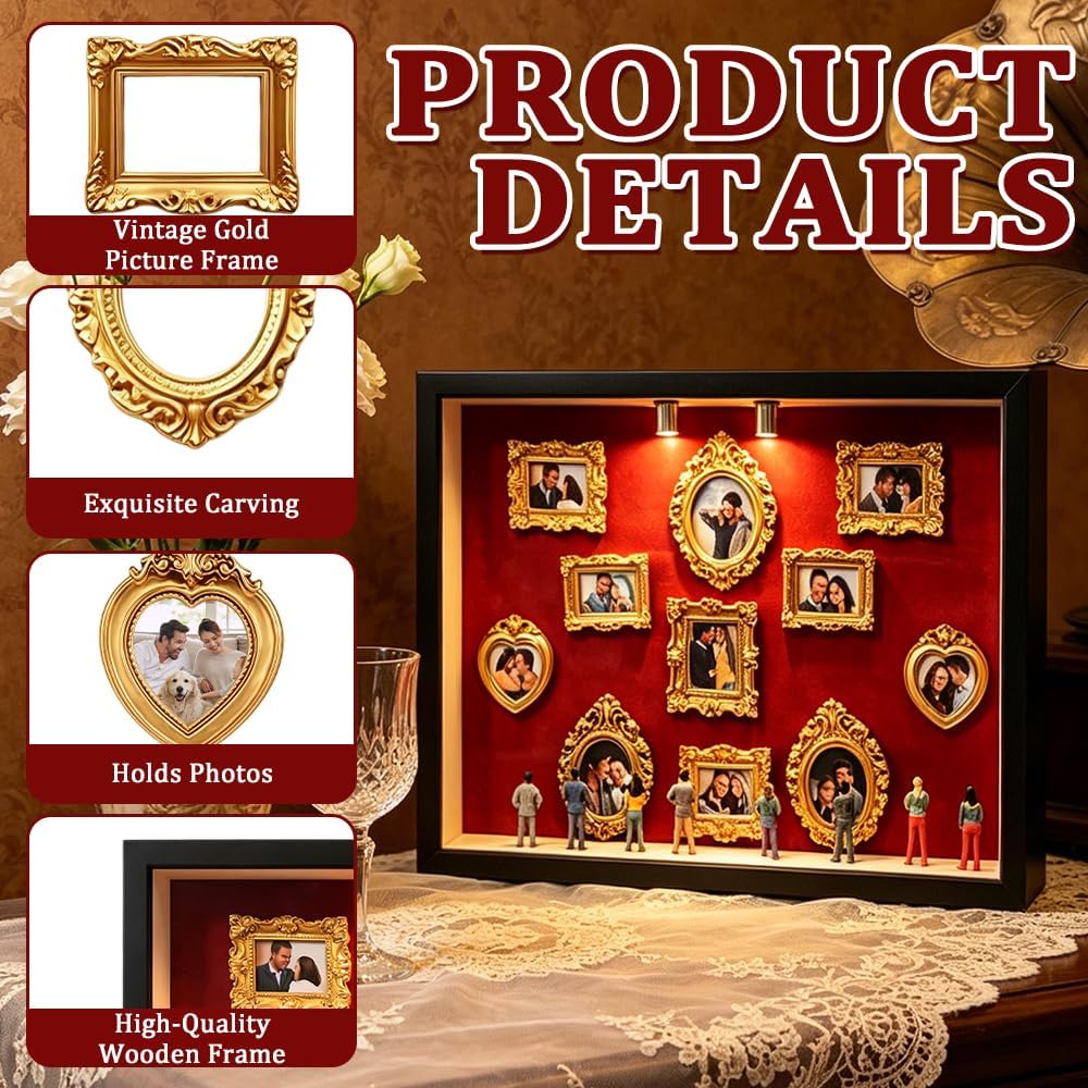 DIY Mini Museum, HOVCEH Mini Bilderrahmen Vintage mit 8 Figuren, Museum of Us, Kreativ DIY Museums S