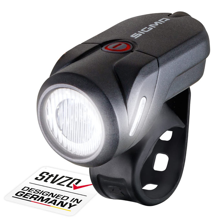 SIGMA SPORT - Aura 35 | LED Fahrradlicht 35 Lux | StVZO zugelassenes, akkubetriebenes Vorderlicht Si