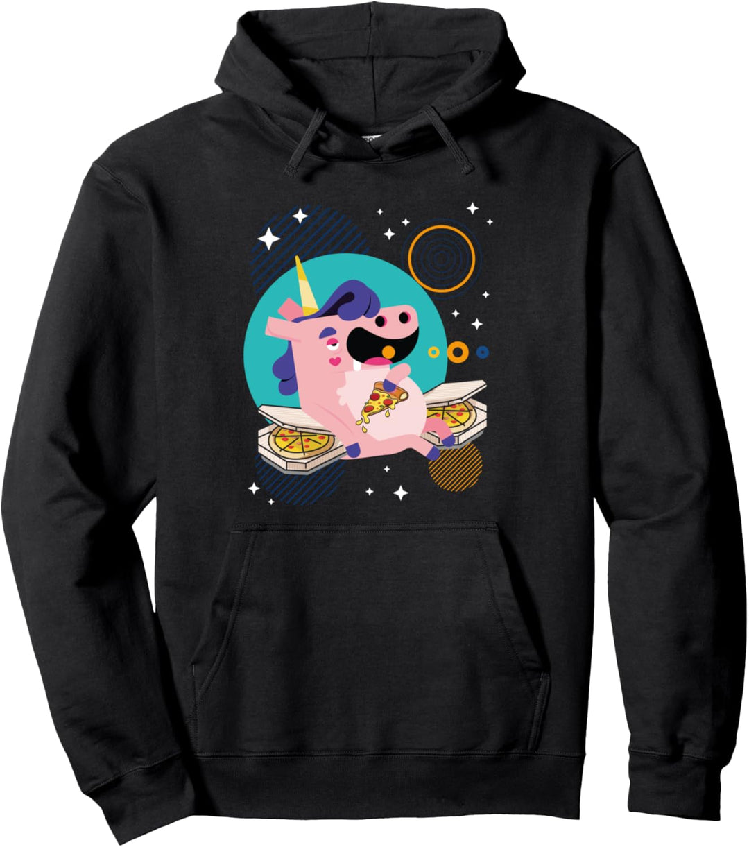 Einhorn isst Peperoni Cheesy Pizza Einhorn Pullover Hoodie