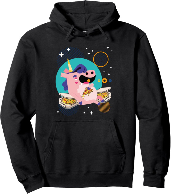 Einhorn isst Peperoni Cheesy Pizza Einhorn Pullover Hoodie
