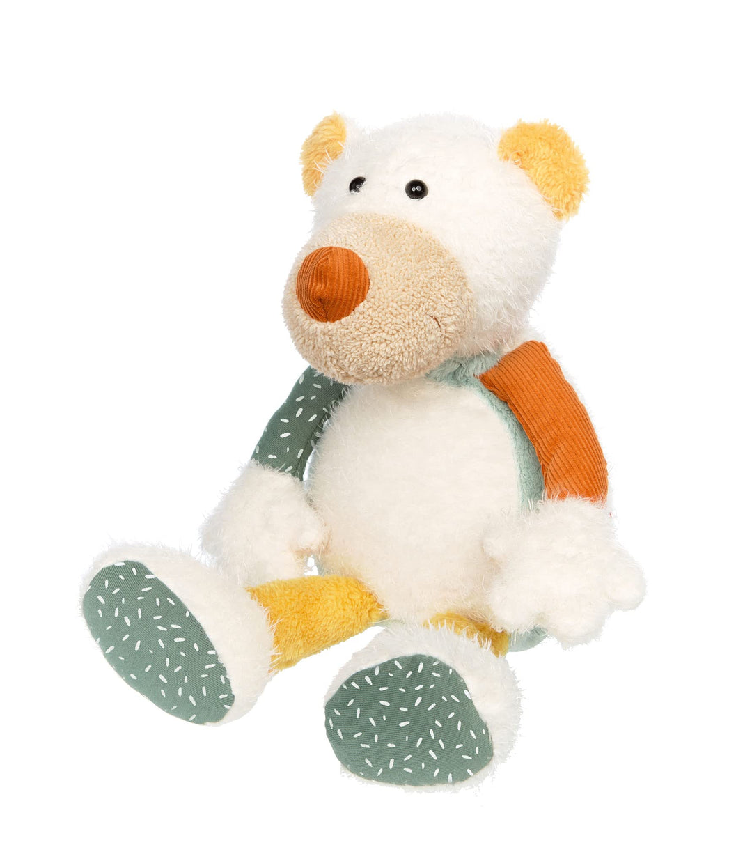sigikid 43235 Patchwork Stofftier, Mehrfarbig/Eisbär, Mehrfarbig/Eisbär