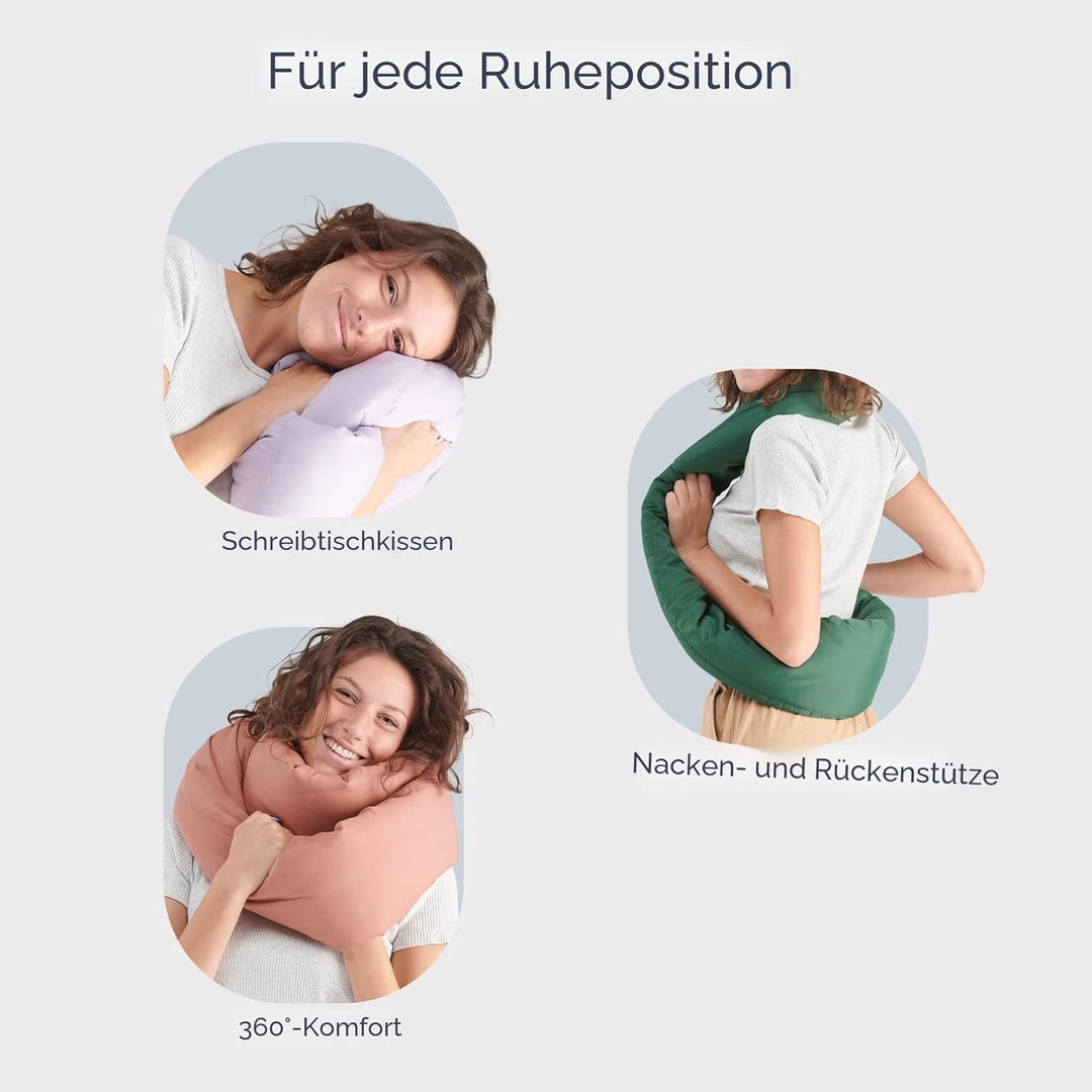 Huzi Design Infinity Pillow - Reisekissen Nackenkissen Ideal für Reise Büro Entwurf Weiches Nackenst