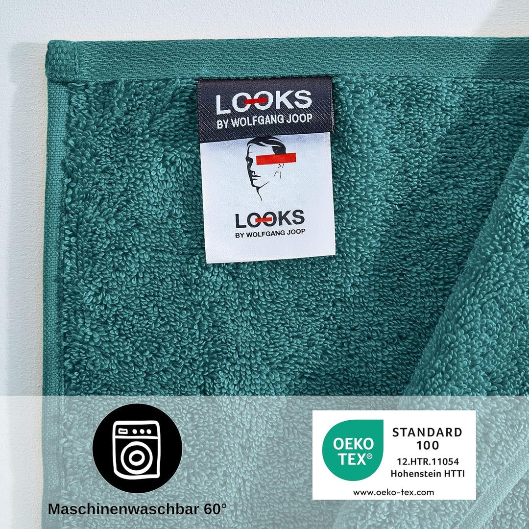LOOKS BY WOLFGANG JOOP Duschtuch 70x140 cm – 100% Baumwolle Luxus Duschtücher mit Aufhänger & Logost