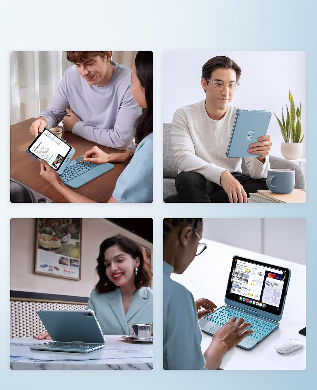 GreenLaw Tastaturhülle für iPad Mini 7 (2024) und Mini 6 (2021) 8,3 Zoll, Smart Touchpad, 7 Farben H