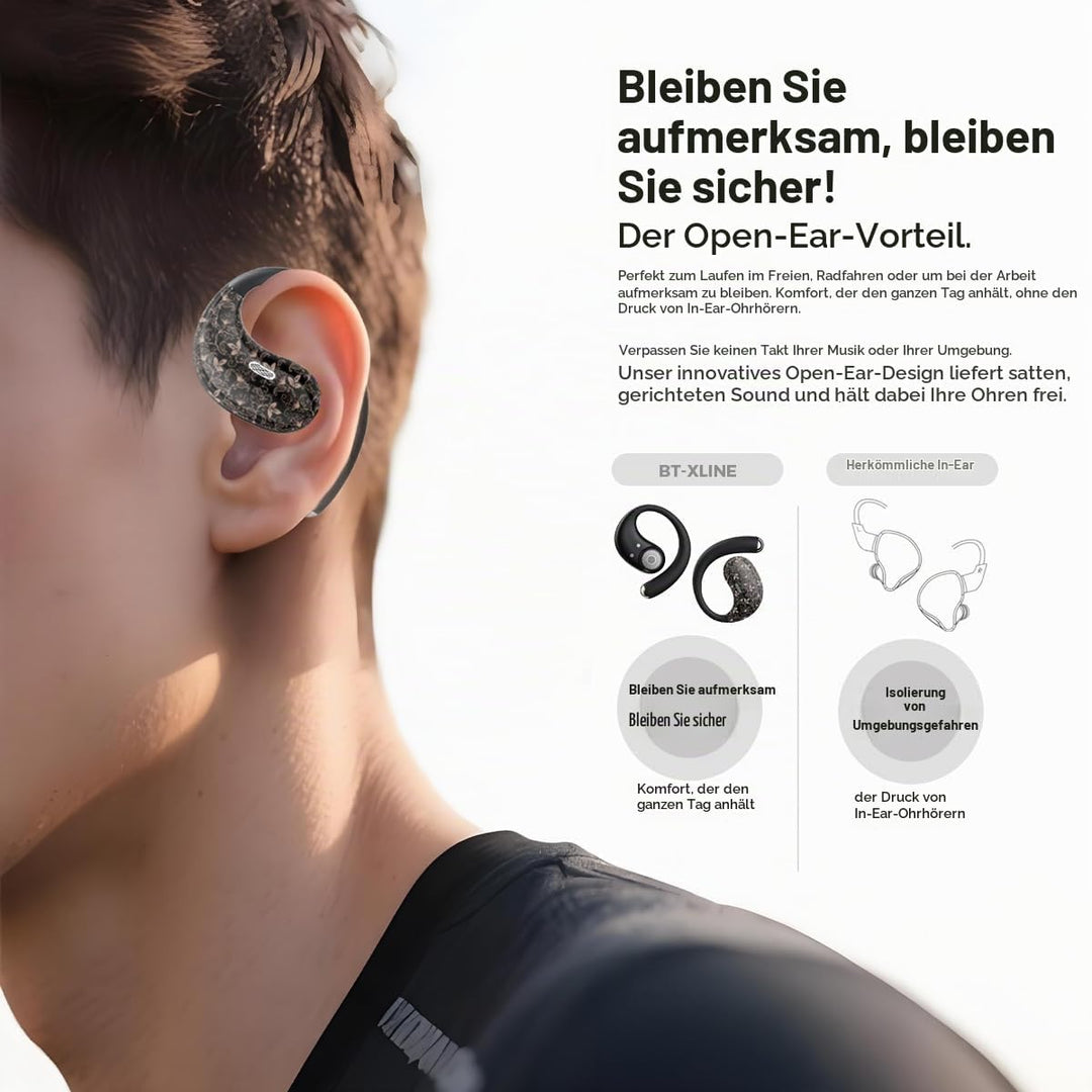 Sport Kopfhörer Open Ear, 36 Stunden Wiedergabezeit Bluetooth 6.0 Kabellos, Fitness Kopfhörer mit Mi