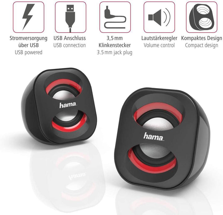 Trust Trino HD Webcam mit Mikrofon, 1280 x 720, 30 FPS, PC Kamera & Hama PC Lautsprecher Sonic Mobil
