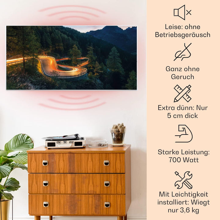 Klarstein Air Art Smart Infrarotheizung, Infrarot Heizung mit IoT/WiFi App-Steuerung, Erkennung Offe