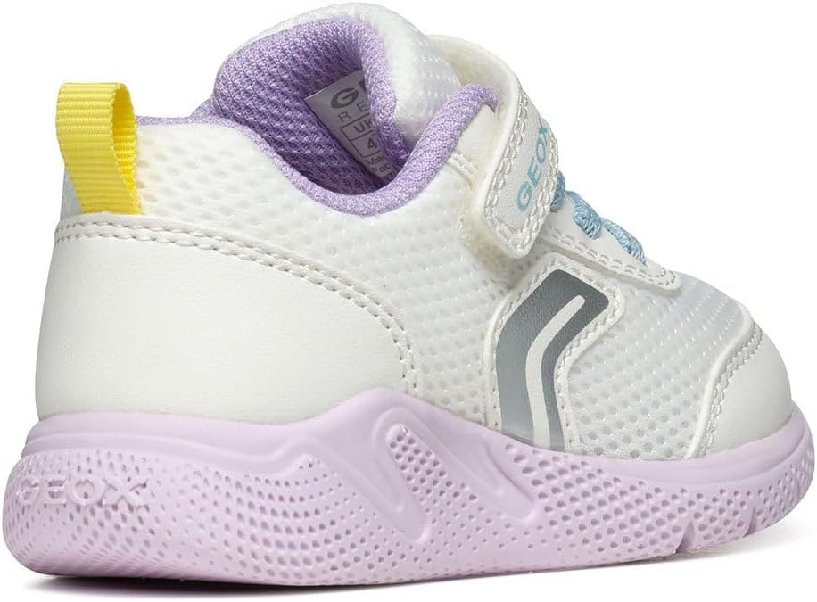 Geox Mädchen B Sprintye Girl D Sneakers 21 EU White Multicolor, 21 EU White Multicolor