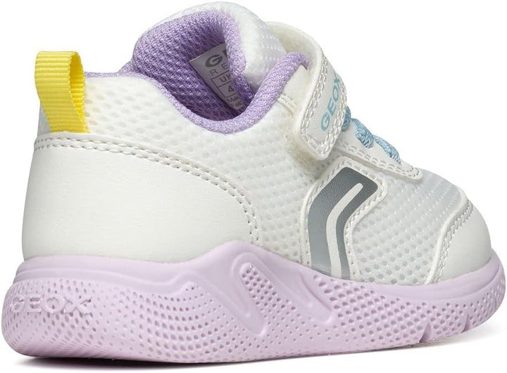 Geox Mädchen B Sprintye Girl D Sneakers 21 EU White Multicolor, 21 EU White Multicolor