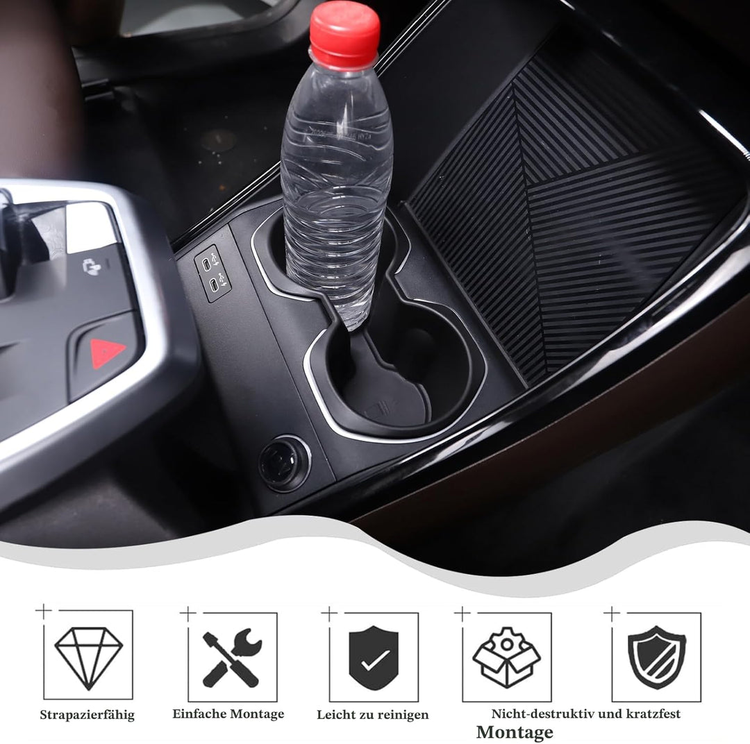 DIYUCAR Mittelkonsole Wasserbecherhalter Flaschenhalter Aufbewahrungsbox für B-M-W X1 U11 2023-2024,