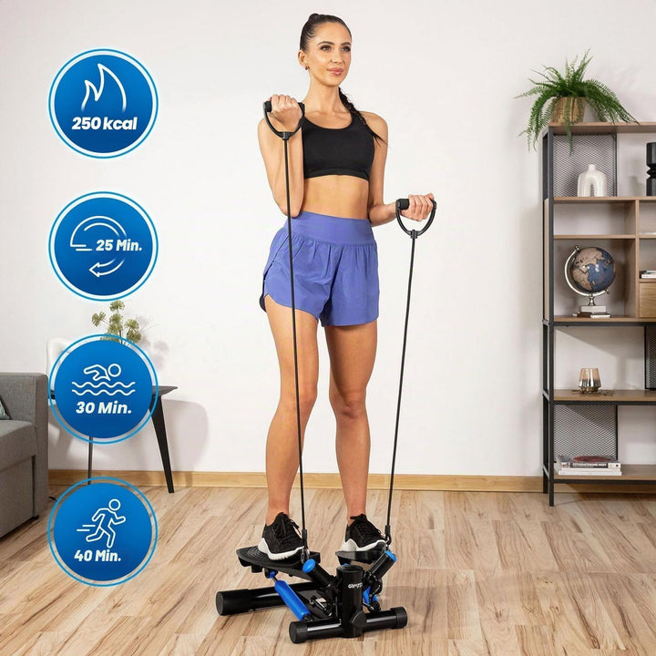 Gymtek XST500 Stepper, Drehstepper inkl. Expanderbänder - Twist Mini Stepper mit LCD, Schrittzähler