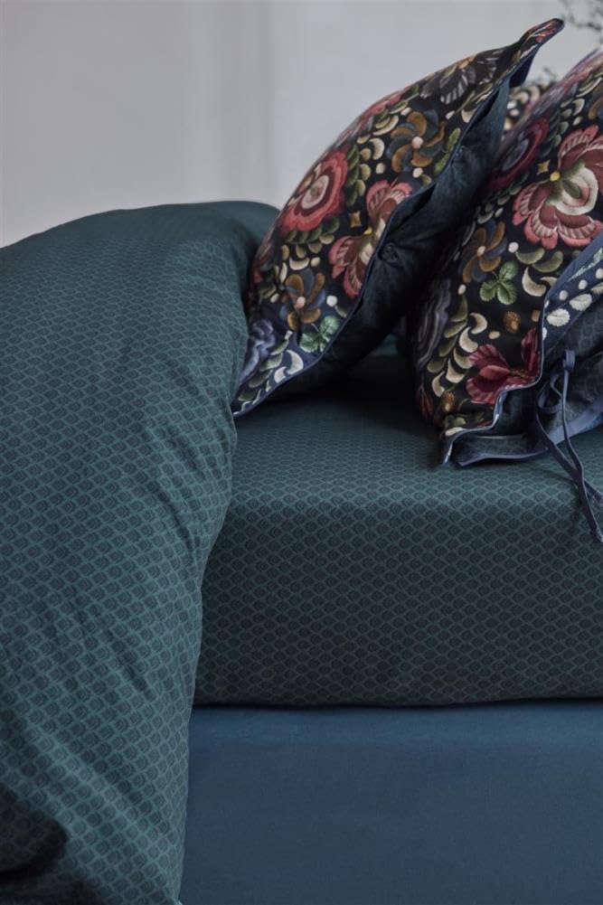 Pip Studio Perkal-Spannbettlaken Thousand Leaves Farbe Dark Blue Grösse 100x200 HH: 25