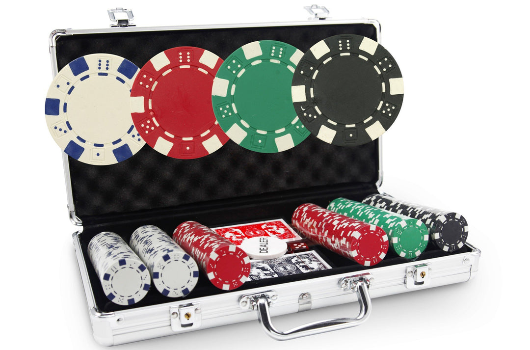 Koffer Dice Basic 300 Chips – Poker-Koffer 300 Pokerchips 11,5 g + Aluminiumkoffer + 2 laminierte Ka