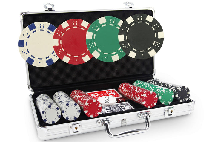 Koffer Dice Basic 300 Chips – Poker-Koffer 300 Pokerchips 11,5 g + Aluminiumkoffer + 2 laminierte Ka