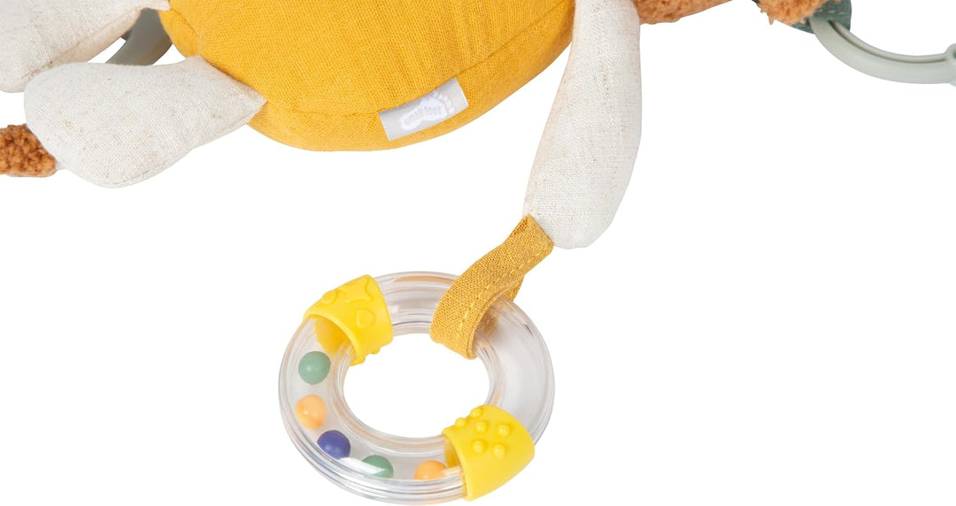 small Foot Babyspielzeug Hängefigur aus Stoff „Little Lion“, multifunktionales Stofftier, mit Beissr