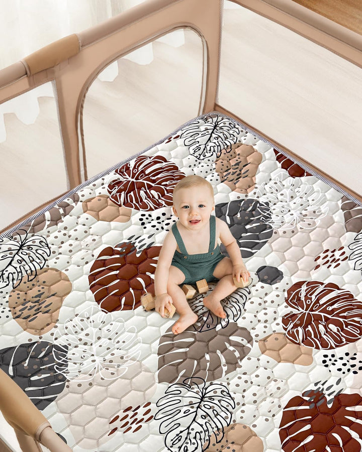 Vahlbeste Krabbelmatte Baby Faltbar, Verdickte Krabbeldecke für Baby 127x127cm, Anti Rutsch Matte, M