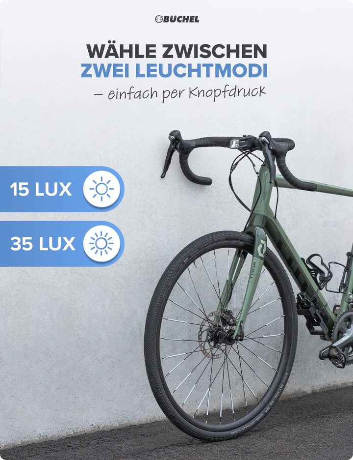 Büchel Ahead Frontlicht I 35/15 Lux Design genau mittig am Lenker StVZO zugelassen und Regenfest LED