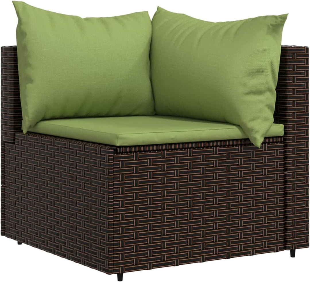 Tidyard 3-TLG. Balkonlounge Set Rattan, Gartensofa Rattansofa Gartenlounge Ecksofa Sofa mit Kissen P