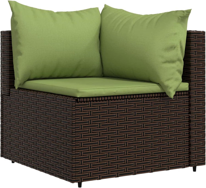 Tidyard 3-TLG. Balkonlounge Set Rattan, Gartensofa Rattansofa Gartenlounge Ecksofa Sofa mit Kissen P