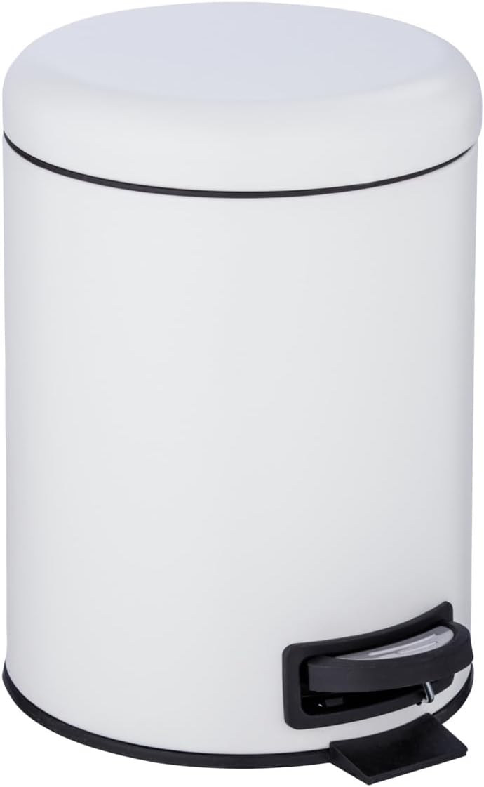 WENKO Treteimer Mod. Leman, 5 Liter, mit herausnehmbarem Einsatz, aus lackiertem Stahl, 21 x 24 x 28