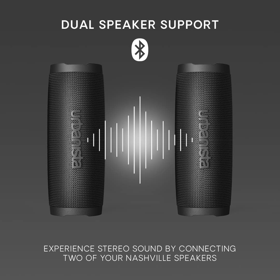 Urbanista Nashville Kabelloser Lautsprecher Bluetooth 5.2 Dual Pairing, Tragbarer Lautsprecher IPX7
