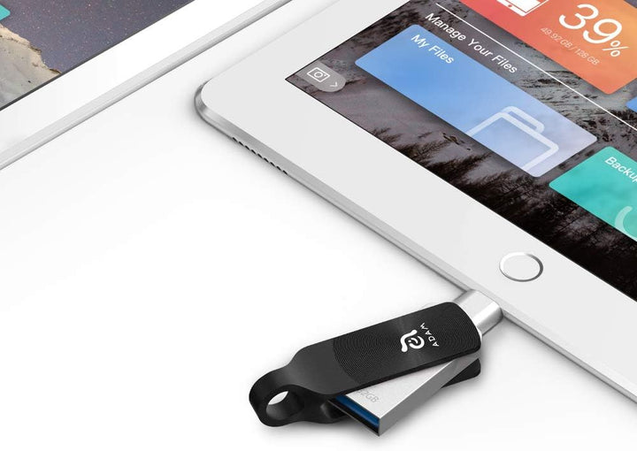 ADAM ADRAD64GKLDPRX Elements iKlips Duo+ 64GB USB-Speicherstick 3.1 auf Lightning für Apple iPhone/i