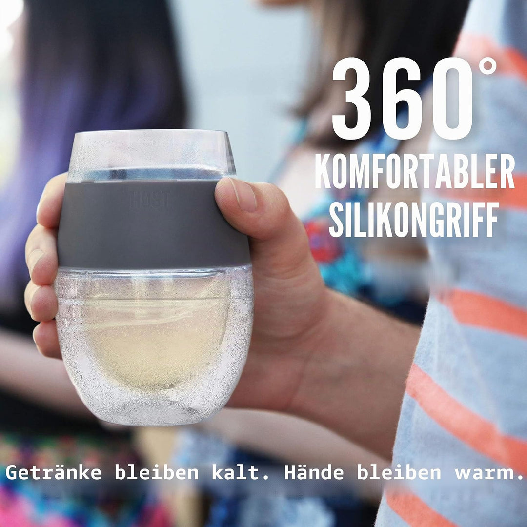 Host 2962 8.5 Ounce Freeze Cooling Wine Glasses - Kunststoff Clear 11.7094 x 1.34 x 8.20 cm Grau Set