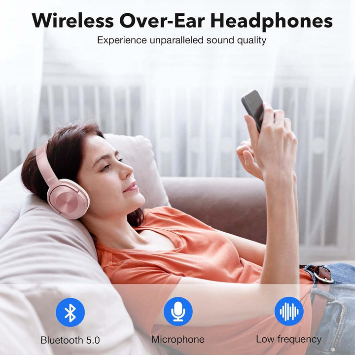 FORALL U20 Over Ear Kopfhörer Bluetooth Noise Cancelling Kopfhoerer, Fast Charging, 40H Spielzeit, A