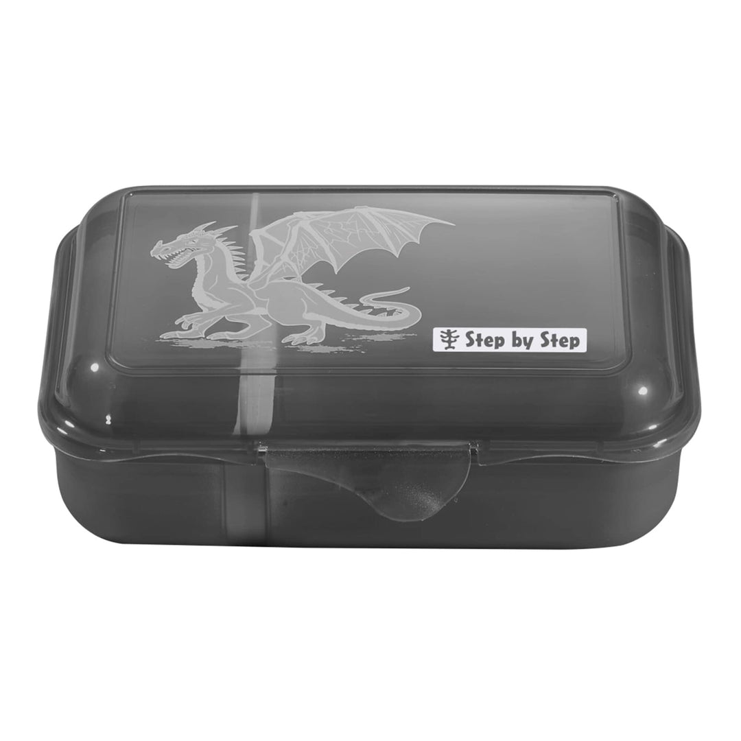 Step by Step Lunchbox "Dragon Drako", schwarz, mit Trennwand und Klickverschluss, spülmaschinenfest,