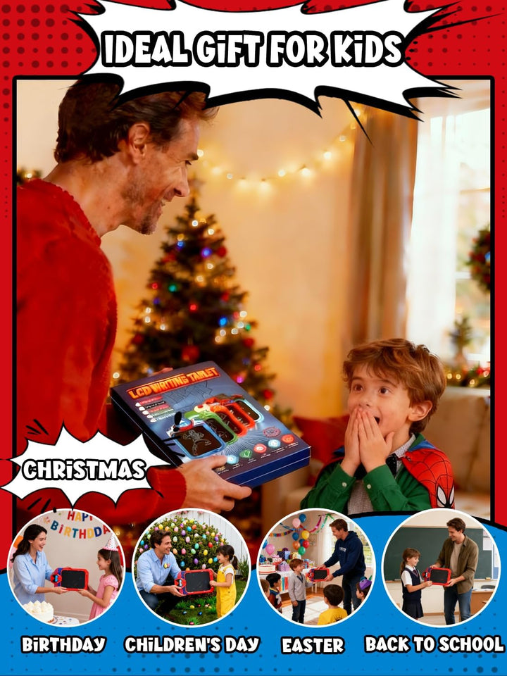 Spider LCD Schreibtafel Kinder, 10'' Bildschirm Zeichenbrett Maltafel mit Sperre und Ein-Klick-Lösch