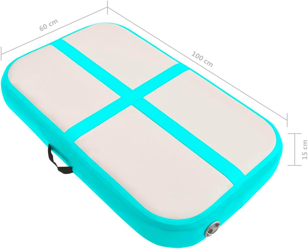 Aufblasbare Gymnastikmatte mit Pumpe 60x100x15 cm PVC Grün