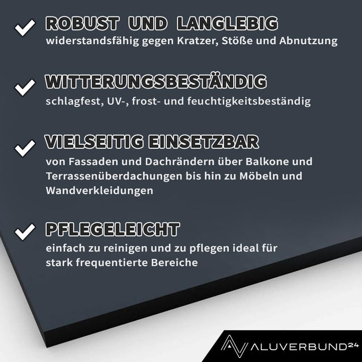 HPL Platten 40x80cm Vollkernplatten für Aussen und Innenbereich, 6mm dick, Zinkgrau Zinkgrau / 6mm 4