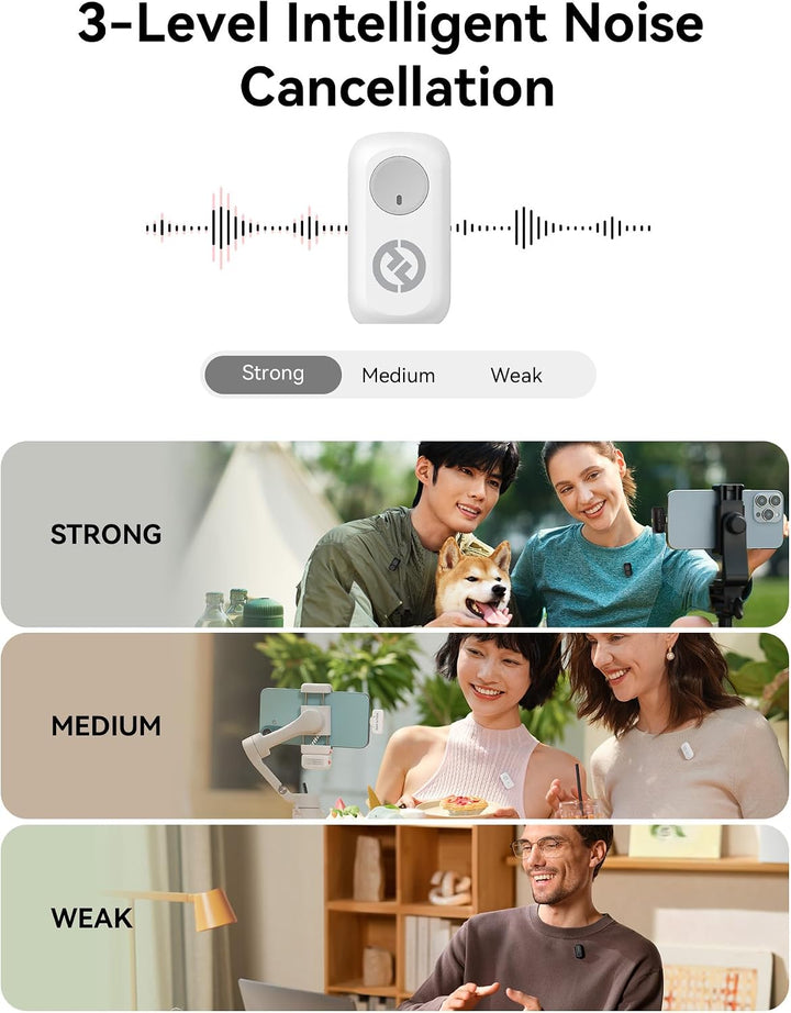 Hollyland Lark A1 Combo (Wolkenrosa, mit USB-C RX + Lightning RX + Ladecase) Drahtloses Mikrofon