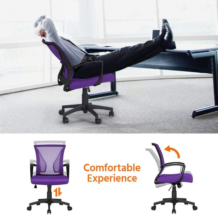 Yaheetech Bürostuhl Ergonomisch, Schreibtischstuhl mit Netzbespannung, Arbeitsstuhl mit Armlehnen, C