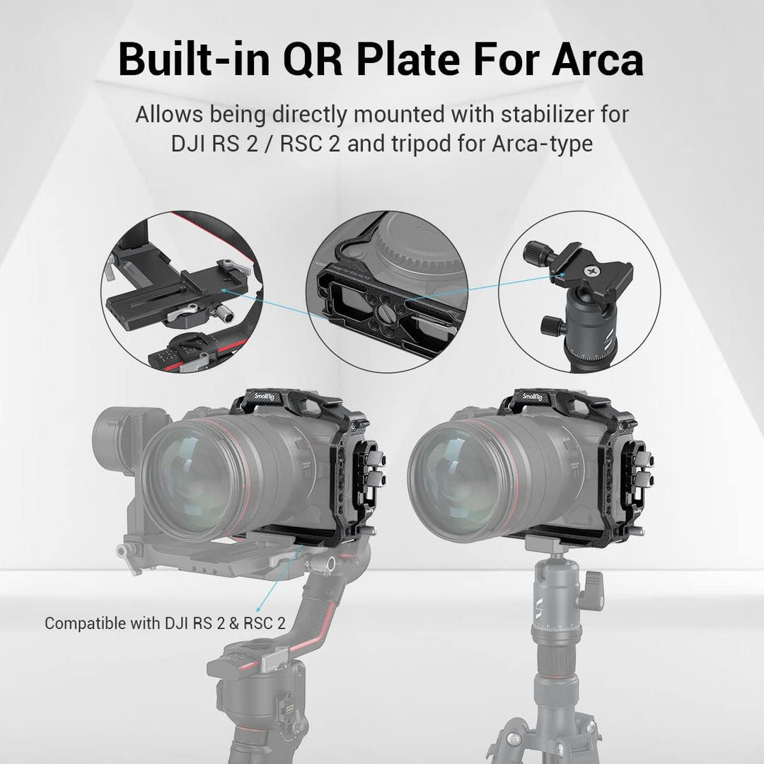 SMALLRIG Camera Cage R5 & R5 C & R6 Halbkäfig, Kamerakäfig mit Kabelklemme für Canon R5 & R5 C & R6-