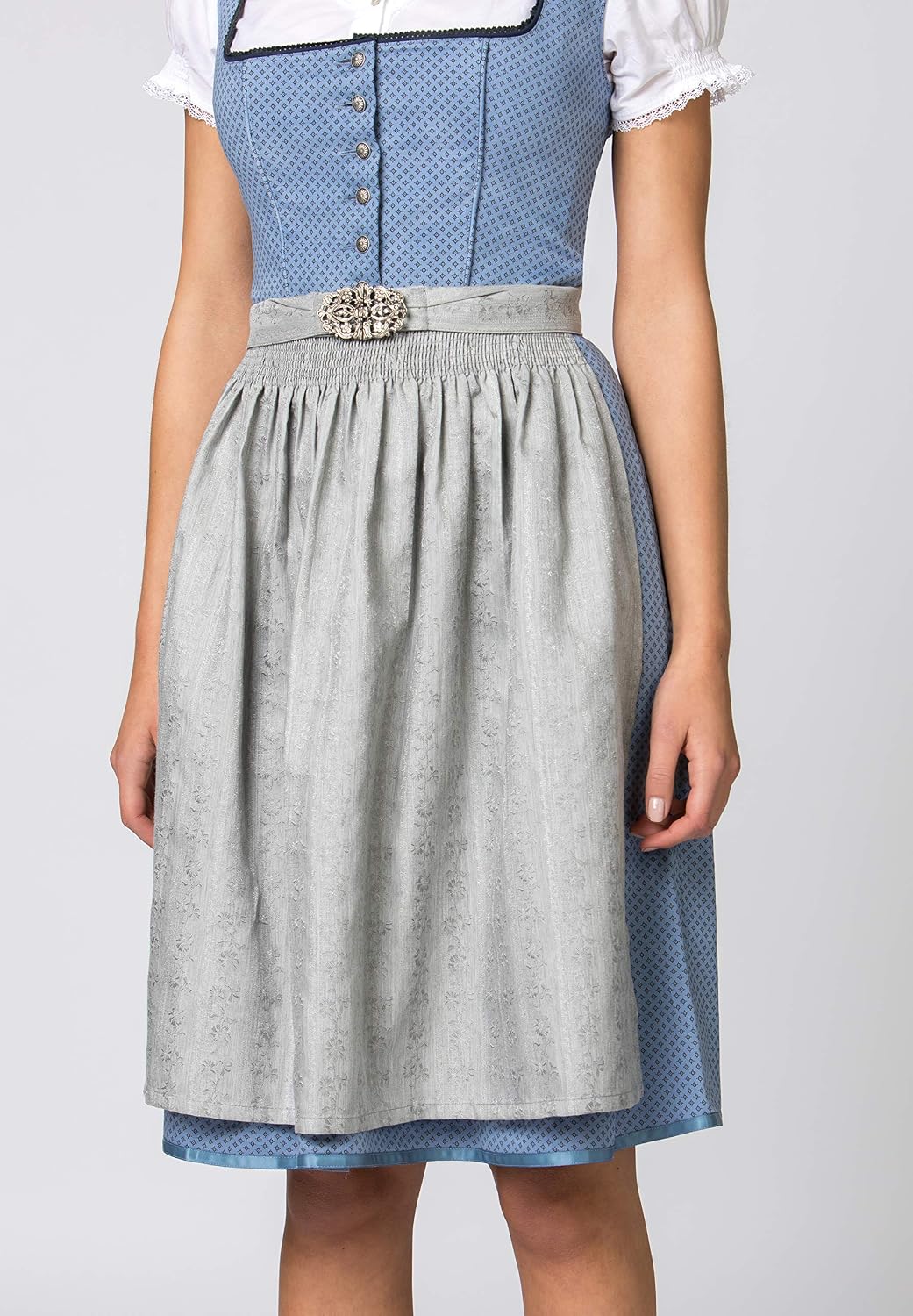 Stockerpoint Damen Dirndl INES Kleid für besondere Anlässe 40 Blau-grau, 40 Blau-grau