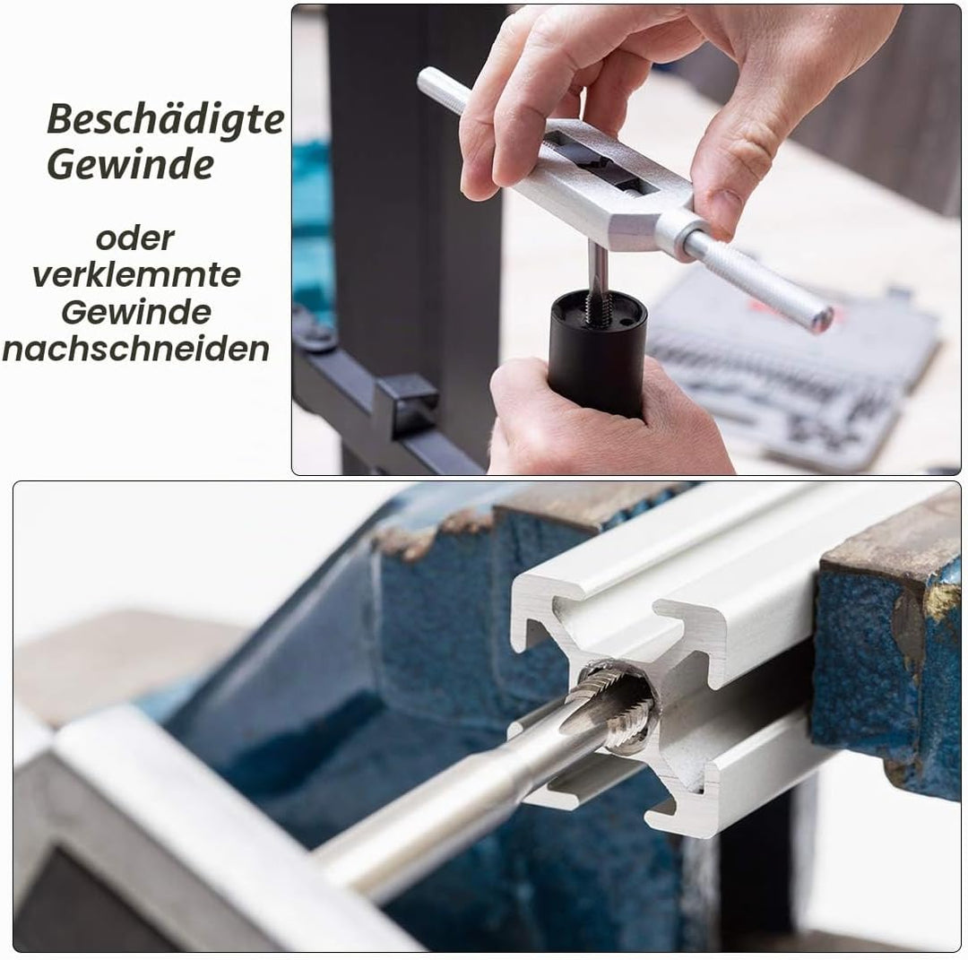 sourcing map 1 Paar metrisches Handgewinde Gewindesteigung 4 gerade Nuten H2 legierter Werkzeugstahl