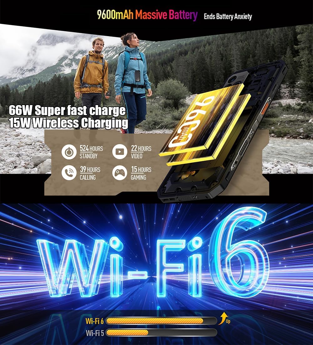 Ulefone Power Armor 18T Ultra Outdoor Handy 5G Smartphone, Dimensity 7050 24GB+512GB, 108MP+Wärmebil