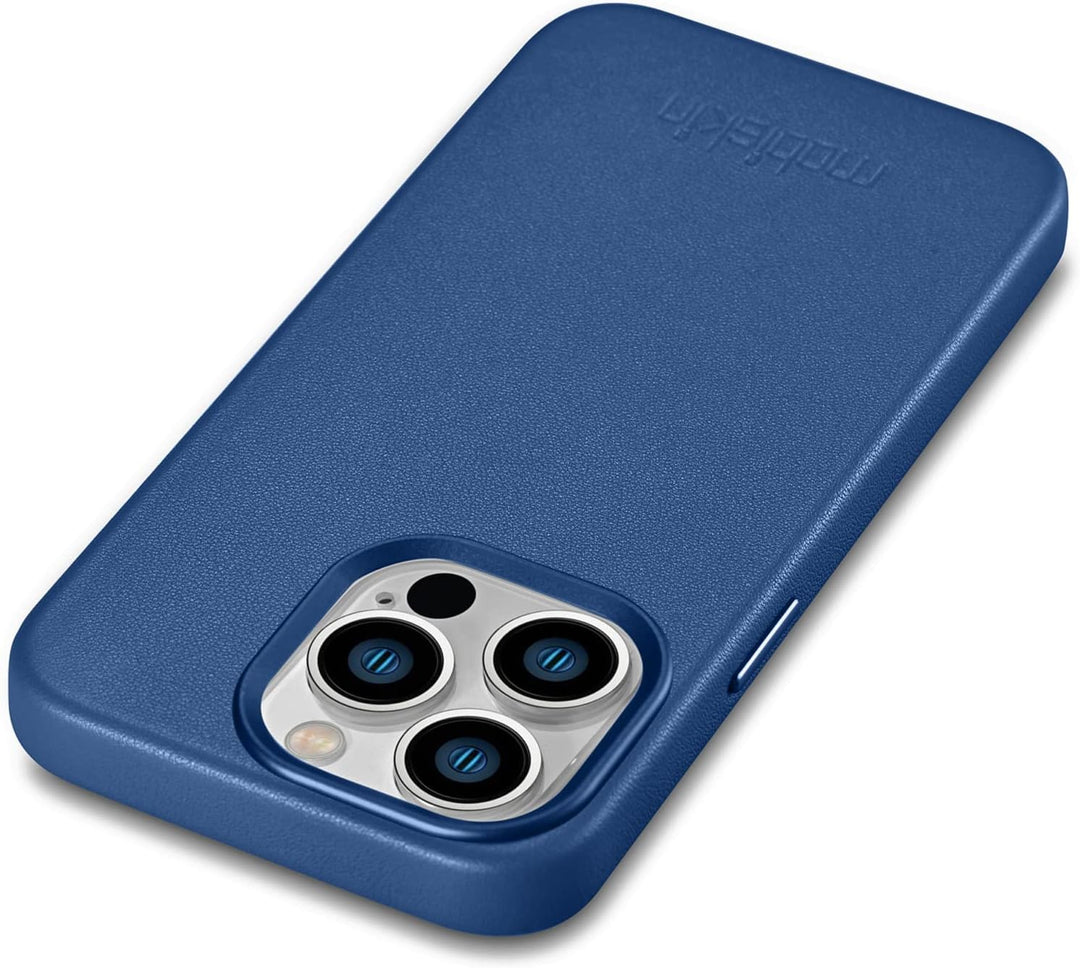 Mobiskin Hülle kompatibel mit Apple iPhone 14 PRO (6,1 Zoll), Handyhülle mit echtem Leder, Case, Sch