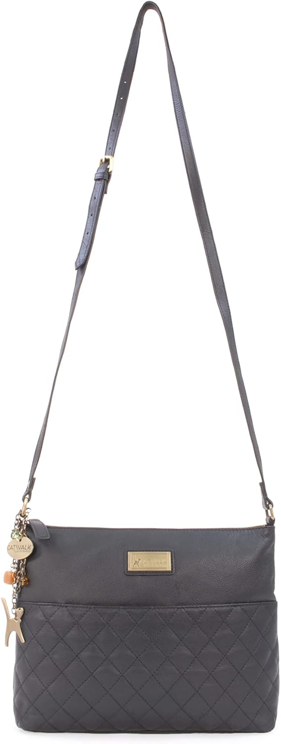 Catwalk Collection Handbags - Damen Umhängetasche Mittelgross - Crossbody Bag/Handtasche - Gesteppte