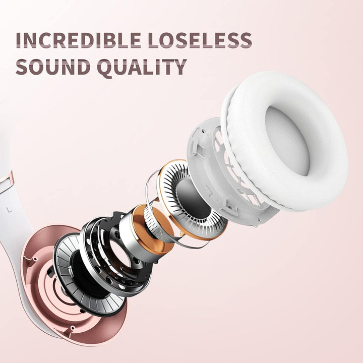 Uliptz Kabellose Bluetooth-Kopfhörer, 65 Stunden Spielzeit, 6 EQ-Sound-Modi, HiFi-Stereo-Over-Ear-Ko